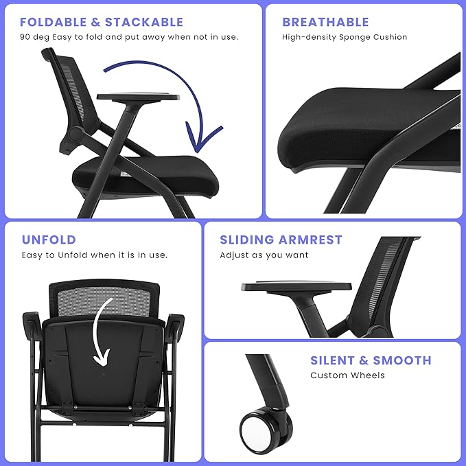 30 Pack Stackable Conference Room Chairs - Image 5