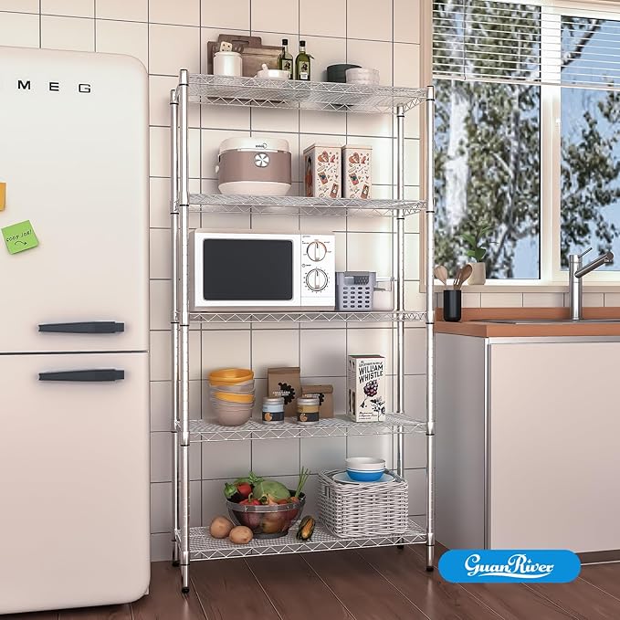 Guan River 5-Shelf Adjustable Metal Shelf Wire Shelving Unit Storage Rack - Image 7