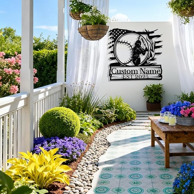 Personalized Softball Metal Sign, Custom Softball Signs Wall Art, Custom Name - Image 9