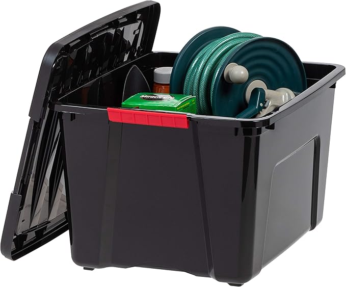 IRIS USA 40 Qt Stackable Plastic Storage Bins - Image 4