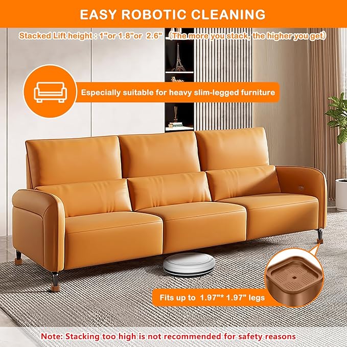 shouwuhho 32 Pack Furniture Risers Adjustable Bed Risers Heavy Duty Lifts - Image 4