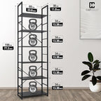 CAPHAUS 6 Tier Bookshelf, 24 Inch Width Free Standing Shelf, Bookcase Shelf - Image 3