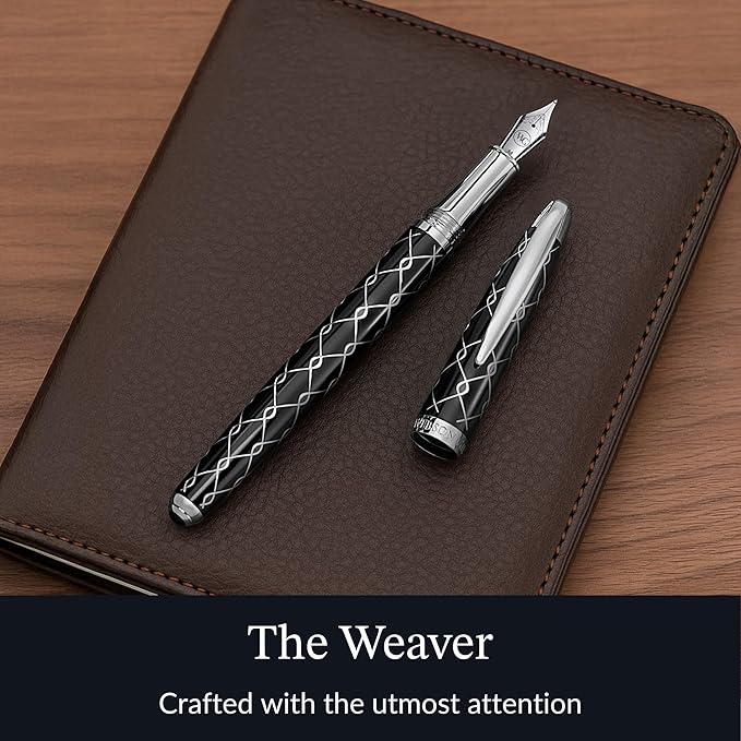 Webson Gill ‘The Weaver’ Black Luxury Executive Fountain Pen, Polished Lacquer - Image 2