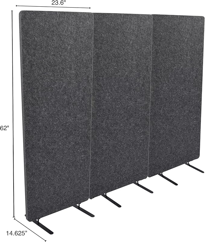 ReFocus™ Raw Freestanding Acoustic Room Divider 3 Pack – Reduce Noise and - Image 5