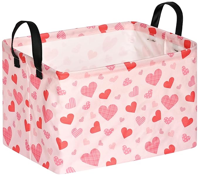 FUULOXE Rectangular Valentines Basket Storage Bin by Unknown