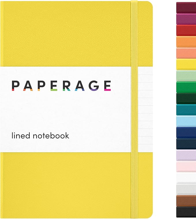 PAPERAGE Lined Journal Notebook, 160 Pages, Medium 5.6 in x 8 in by PAPERAGE