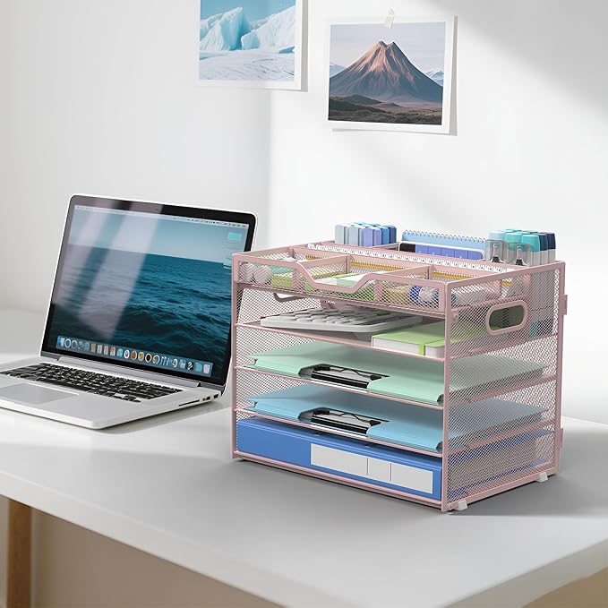 Docnest 5 Tier Mesh Desk Organizer- Letter Tray - Image 6