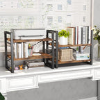 Homeiju Bookshelf, Dorm Desk Hutch, Desk Shelf Organizer, 4 Tier Stackable - Image 2