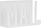 MyGift Mail Holder Organizer Countertop Modern Metal White - Image 5