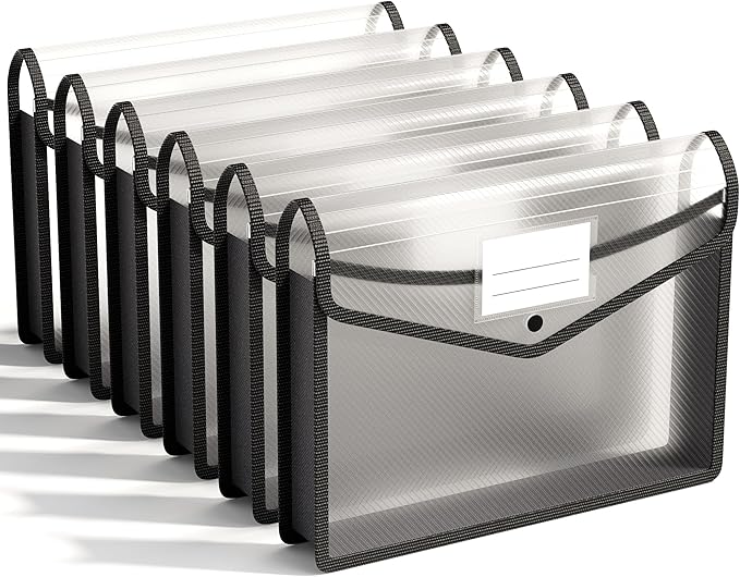 ABC life 6 Pack Plastic Expanding File Folder, Folders by ABClife