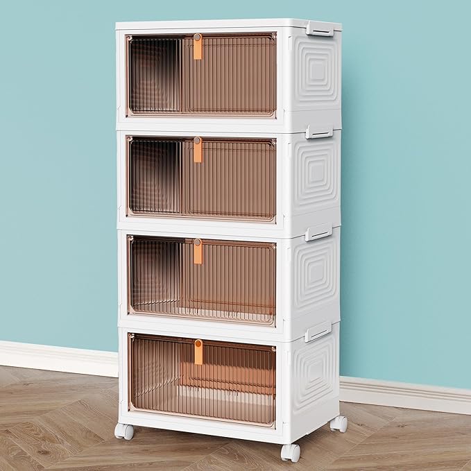 CTSNSLH 4 Tier Plastic Storage Bins and Boxes Organizer by CTSNSLH