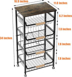 NiuYichee 5-Layer Fruit Basket Kitchen Food Organizer and Rack, Stackable - Image 3