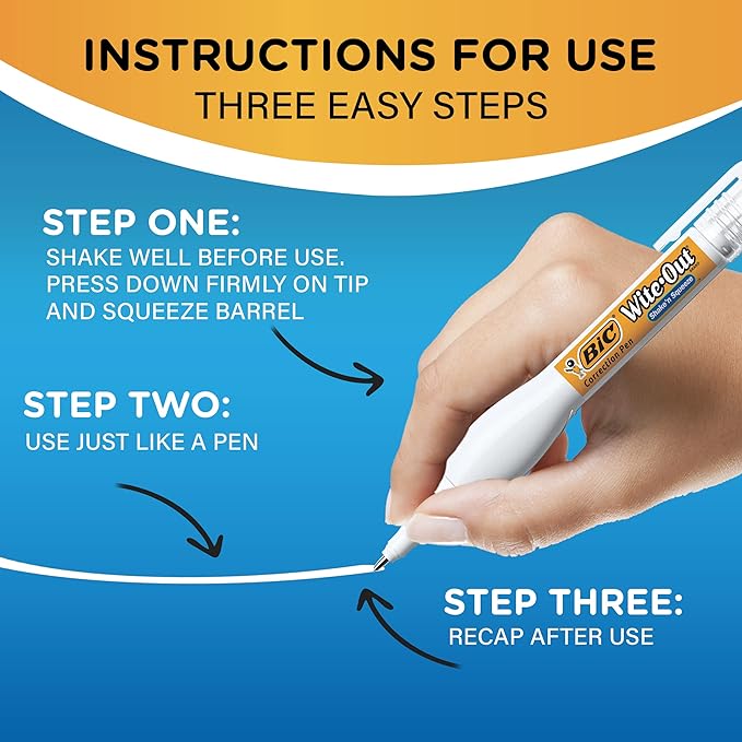 BIC Wite-Out Brand Shake 'n Squeeze Correction Pen, 8 ML Correction Fluid - Image 10