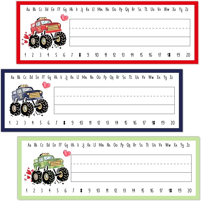 Name Tags for Classroom Desks, Truck Theme Students Name Plates, Truck Bash by Unknown