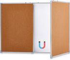 Mooliwe 96"x36" Tri-fold Cork Board Whiteboard Combo, Foldable Combination by Mooliwe