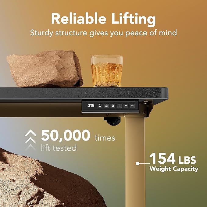 HUANUO 32" Small Electric Standing Desk Adjustable Height, 4 Memory Height - Image 4
