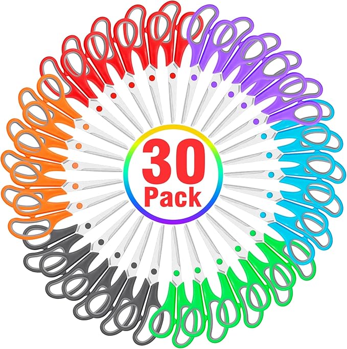 30 Pack Scissors Bulk, 8 Inch Sharp Scissors All Purpose by TooyBing