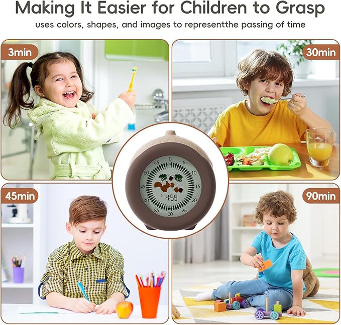 Visual Timer for Kids, 299-Minute Cute Kids Squirrel Timer, ADHD Autism Toddler - Image 8