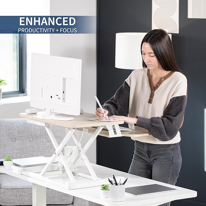 VIVO 26 inch Desk Converter, K Series, Height Adjustable Sit to Stand Riser - Image 5