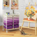 Happygrill 12-Drawer Rolling Storage Cart, 2 Sizes Plastic Drawers & Metal Shelf by HAPPYGRILL