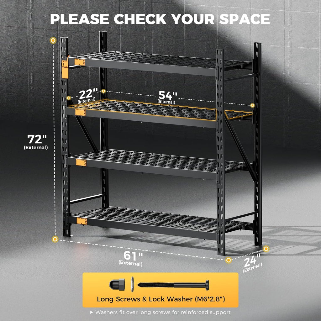 cammoo 6000lbs heavy duty storage shelves, 61''w x shown in use