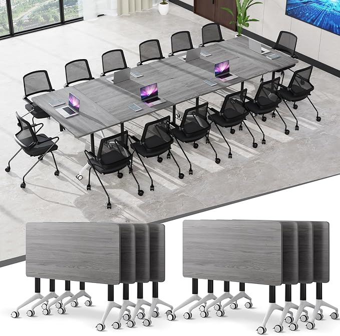 JEHUJD Conference Table, 55.1''Folding Conference Room Table by Unknown
