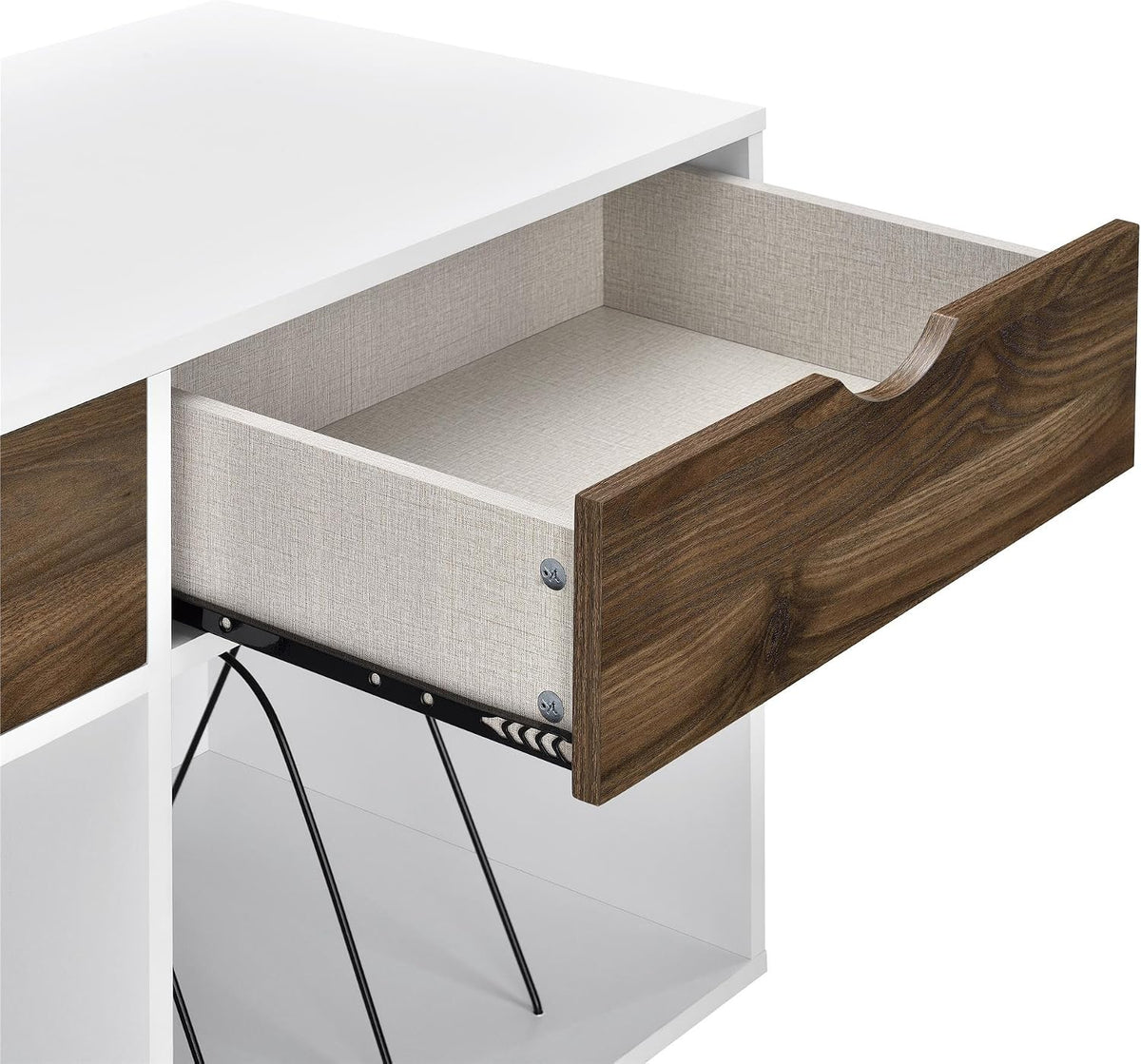 Novogratz Concord Turntable Stand with Drawers, White