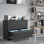 FLIXELIO File Cabinets 2 Drawer, Metal Office Storage Filing Cabinet - Image 2