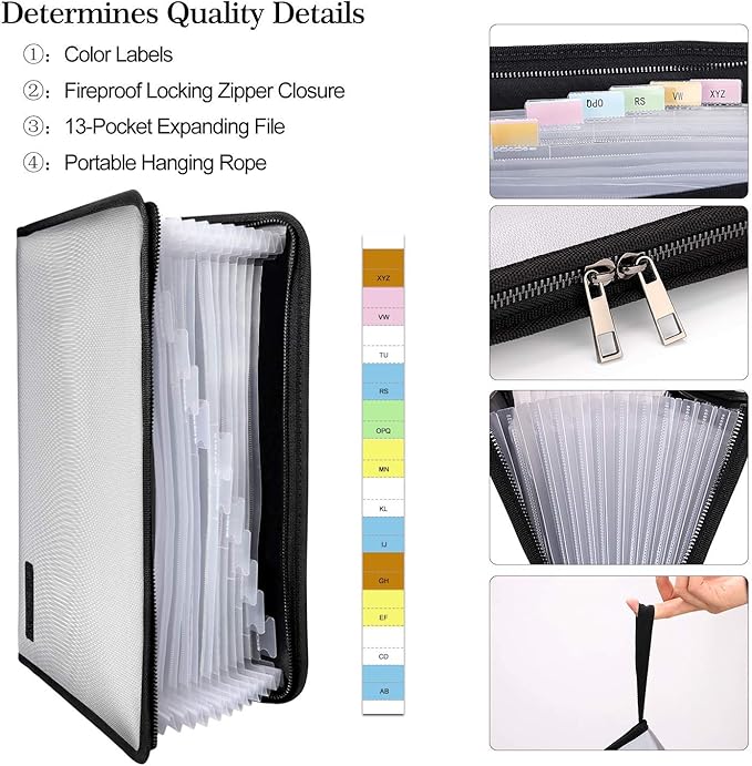 ENGPOW Expanding File Folder Important Document Organizer Fireproof and - Image 4