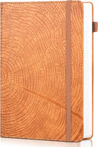 CAGIE Lined Journal for Men Women, Tree Growth Ring Leather Bound Journal by CAGIE