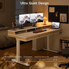 ONBRILL Standing Desk with Drawers, 63x23.6 Inch Electric Stand Up Desk with - Image 4