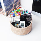 Hennaja Remote Control Holder, 360°Spinning PU Leather Desk TV Remote Caddy - Image 6