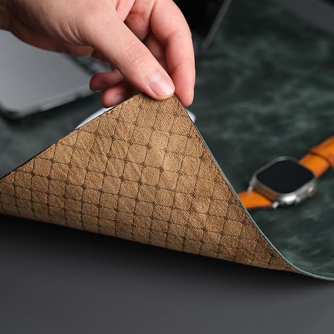 TORONATA Jersey Genuine Calfskin Leather Desk Pad, Office Desk Mat - Image 5