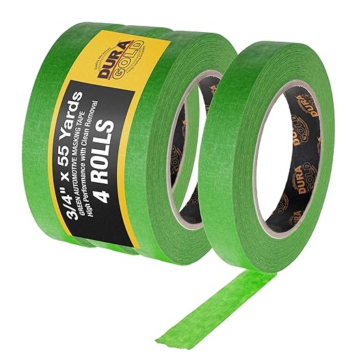 Dura-Gold Green Automotive Masking Tape 3/4 Inch, 4 Rolls by Dura-Gold