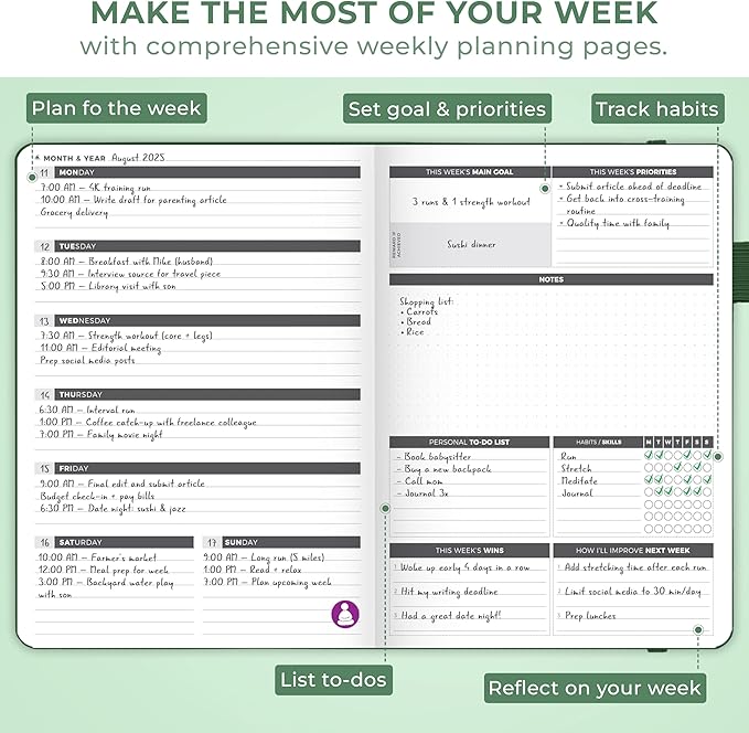 Clever Fox Planner Large – Undated Weekly & Monthly Planner - Image 6