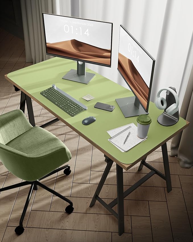 YSAGi Leather Desk Protector, Office Mat, Large Mouse Mat, Non-Slip PU Leather - Image 2