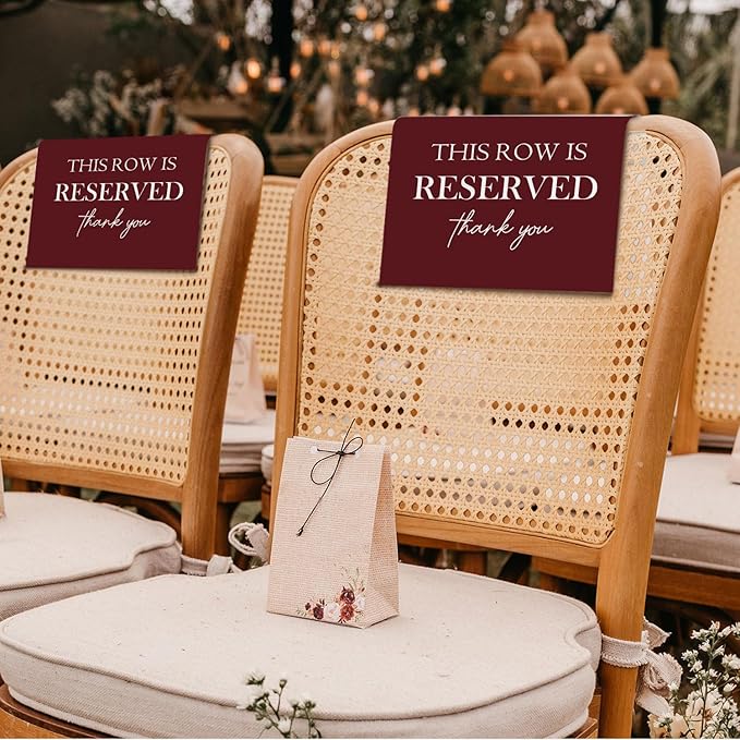 ChissNook Reserved Seating Chair Signs, This Row Is Reserved Pew Cloths Seating - Image 5