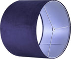 GO&SO Dark Blue Velvet Drum Lamp Shade Set of 2 Medium 13" Top x 13" Bottom x - Image 5