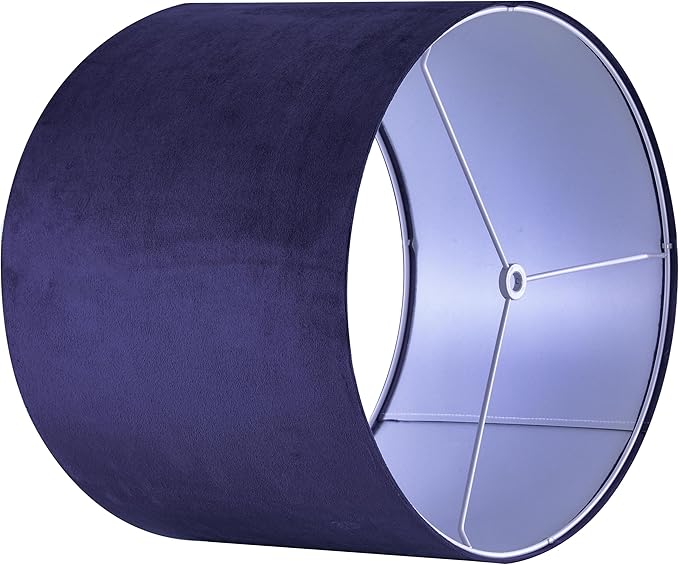 Dark Blue Velvet Drum Lamp Shade Modern Lampshade 13``Top×13``Bottom×10``High - Image 5