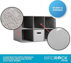 BIRDROCK HOME Linen Cube Organizer Shelf w/ 6 Storage Fabric Bins - Image 8