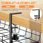 NoDrill 2 Pack 15.7" Under Desk Cable Management Tray, Sturdy Metal Cord - Image 3