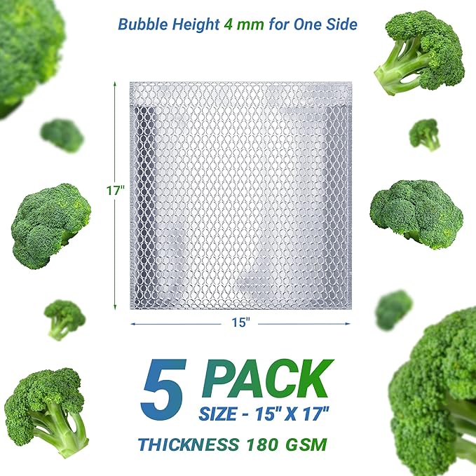 Amiff Silver Thermal Bubble Mailer, 15 x 17 Inches. 5 Pack Metallic Bubble - Image 2