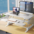 Mount-It! Standing Desk Converter White 38” Wide Height Adjustable Stand Up - Image 7