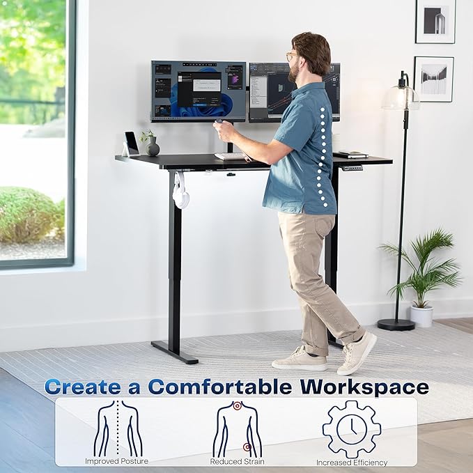 VIVO Electric 60 x 30 in Standing Desk, Memory Height Adjustment, 1B Series - Image 4