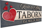Custom Family Name Sign | Personalized Wooden Wedding Gift | Rustic Last Name