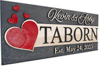Custom Family Name Sign | Personalized Wooden Wedding Gift | Rustic Last Name by WoodHarmonyUS