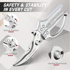 TIVOLI Kitchen Scissors Set Silver, Japanese Stainless Steel Kitchen Shears - Image 3