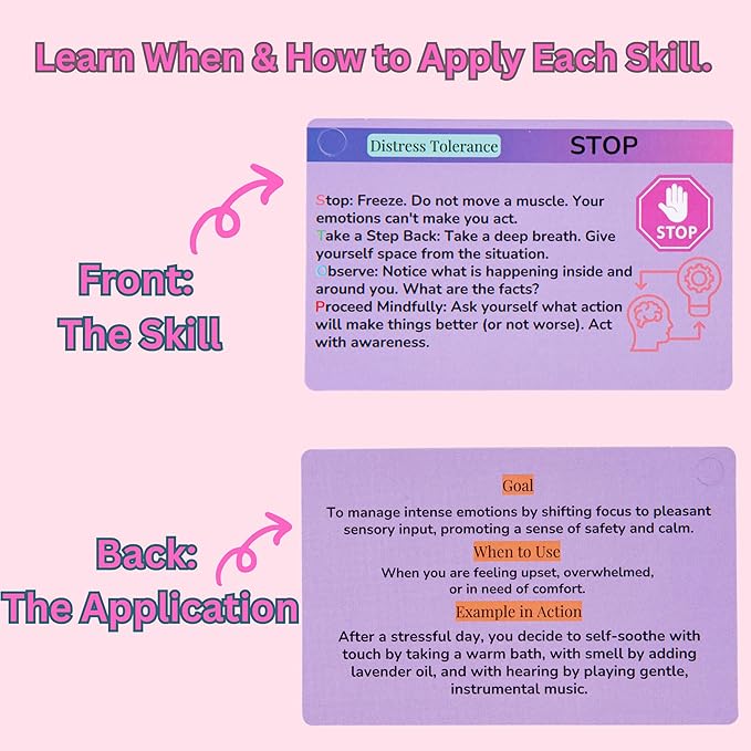 DBT Skills Coaching Cards with Guided Examples & Goals – 25 Flashcards - Image 2