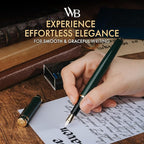 Wordsworth & Black Fountain Pen Set, 18K Gilded Broad Nib, Includes 24 Pack Ink - Image 2
