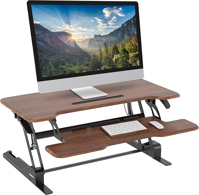Mount-It! 38 Inch Standing Desk Converter, Sit Stand Desk Riser by Mount-It